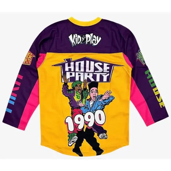 Kid N Play Men's Headgear Classics House Party Premium Embroidered Hockey Jersey - Picture 2 of 7